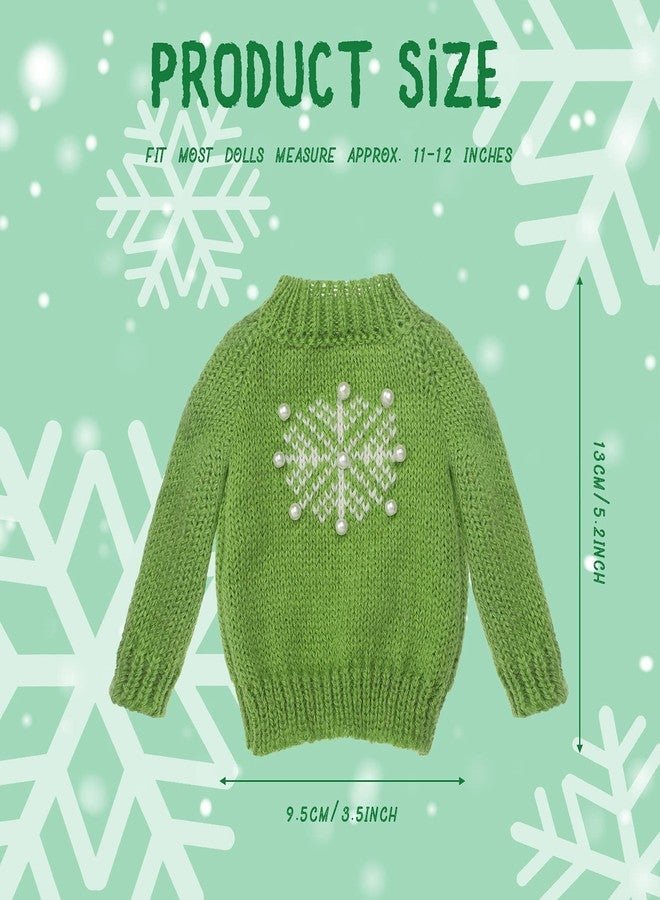 Aoriher 3 Pcs Christmas Accessories Clothes Accessory Sweater Set Knitted Clothing Elk Christmas Tree Snowflake Print Set(Tree Style) - Image 3