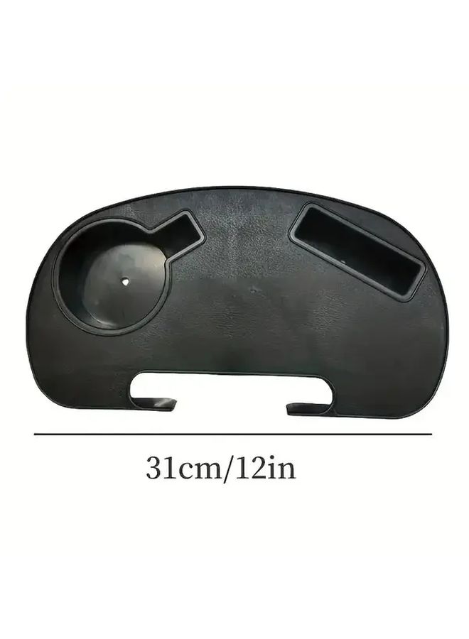Black Folding Chair Cup Holder With Phone Tray Tablet Slot Portable Outdoor Accessory - Image 3