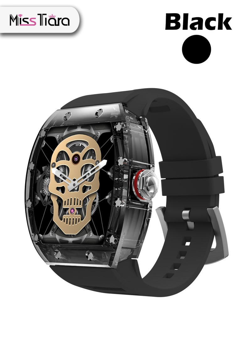 MissTiara ساعة ذكية للاتصال بالبلوتوث بشاشة تعمل باللمس مع عمر بطارية طويل يصل إلى 25 يومًا ومراقبة معدل ضربات القلب على مدار 24 ساعة - Image 1