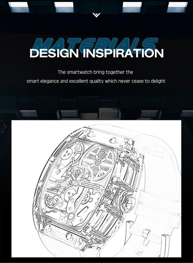 MissTiara ساعة ذكية للاتصال بالبلوتوث بشاشة تعمل باللمس مع عمر بطارية طويل يصل إلى 25 يومًا ومراقبة معدل ضربات القلب على مدار 24 ساعة - Image 3