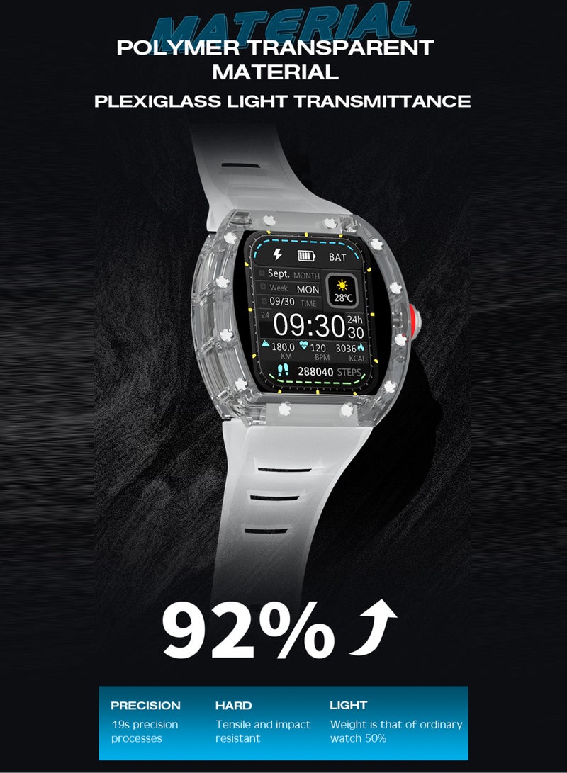 MissTiara ساعة ذكية للاتصال بالبلوتوث بشاشة تعمل باللمس مع عمر بطارية طويل يصل إلى 25 يومًا ومراقبة معدل ضربات القلب على مدار 24 ساعة - Image 4