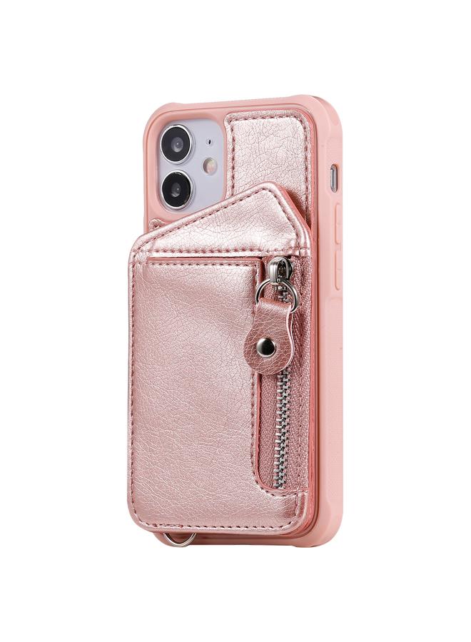 اس-توب جراب لهاتف iPhone 12 mini بسحاب مزدوج ومشبك واقٍ مقاوم للصدمات مع حامل وحامل للصور ووظيفة المحفظة - Image 2