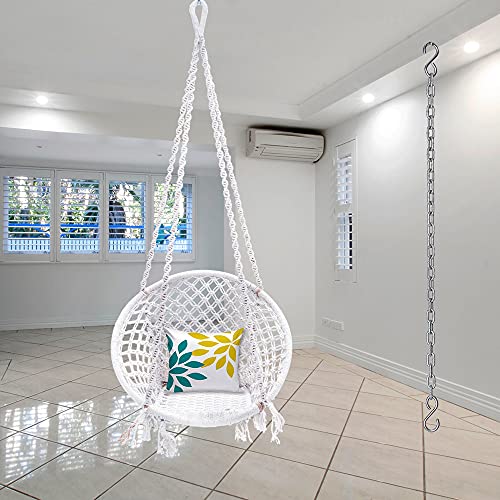 Patiofy Swing/Swing For Adults And Kids/Unjal For Home Adults Wooden/Jhula For Adults Balcony/Hichko Jhula Home/Swing For Living Room With 3Ft Long Hanging Chain With 2 S'Hooks White Jhoola - Image 1