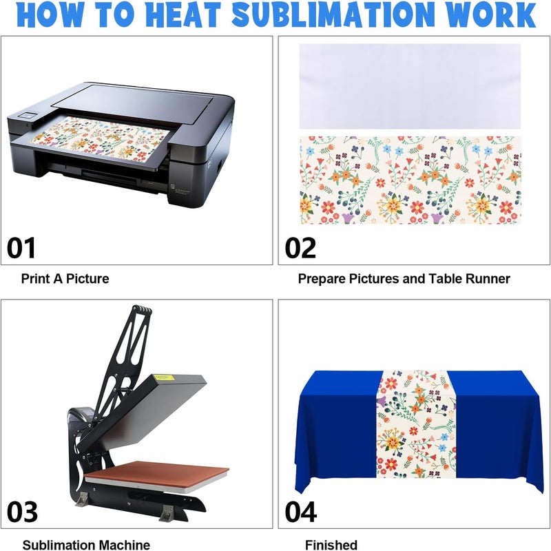 2 Pcs White Table Runner for Events - Polyester Sublimation Heat Transfer Blanks - Image 5
