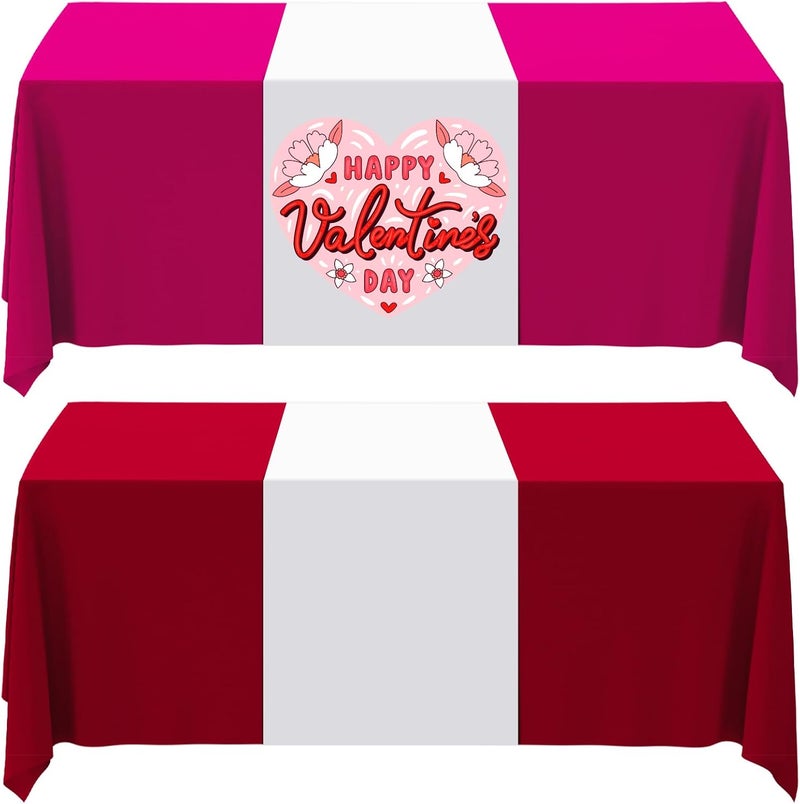 2 Pcs White Table Runner for Events - Polyester Sublimation Heat Transfer Blanks - Image 1