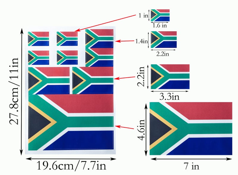 Generic HSQCEZ 3 Pack(27Pcs) South Africa Flag Decal -Tactical South Africa Flags Reflective Vinyl Car Stickers,Stickers for Vehicles Car Window Bumper(Multiple Sizes)  - Image 2