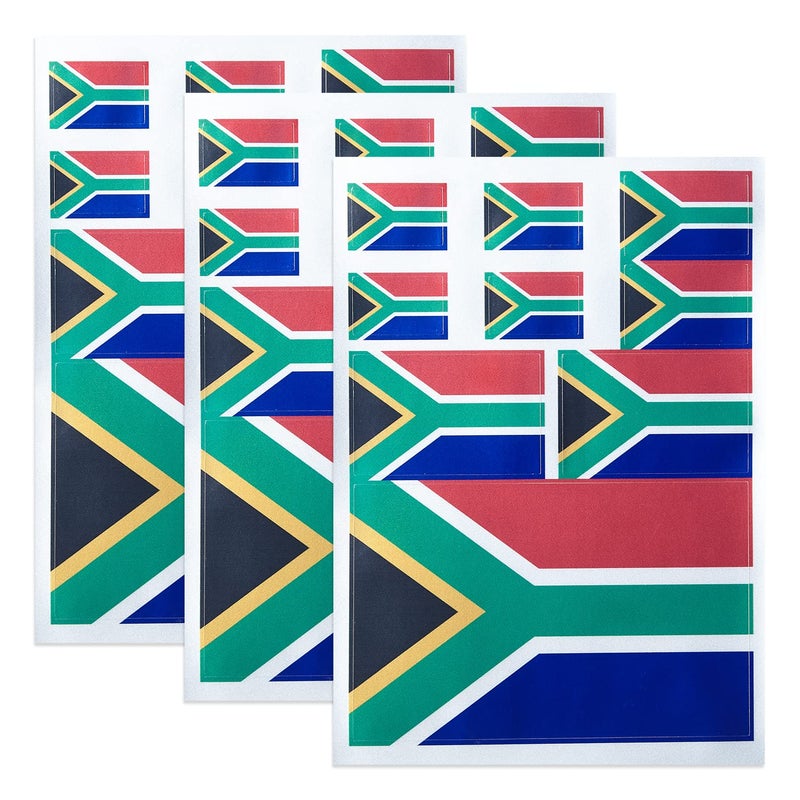 Generic HSQCEZ 3 Pack(27Pcs) South Africa Flag Decal -Tactical South Africa Flags Reflective Vinyl Car Stickers,Stickers for Vehicles Car Window Bumper(Multiple Sizes)  - Image 1