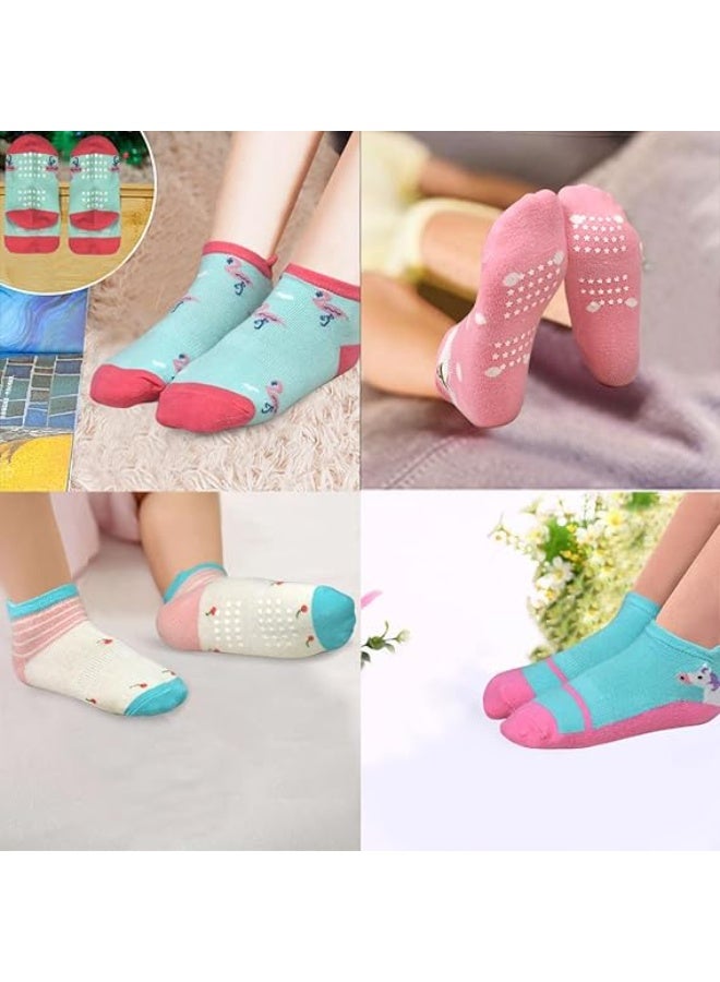 جوارب مضادة للانزلاق للأطفال الصغار مع مقابض، 12 زوجًا من الجوارب المضادة للانزلاق للأولاد والبنات من عمر 0 ​​إلى 7 سنوات - Image 4