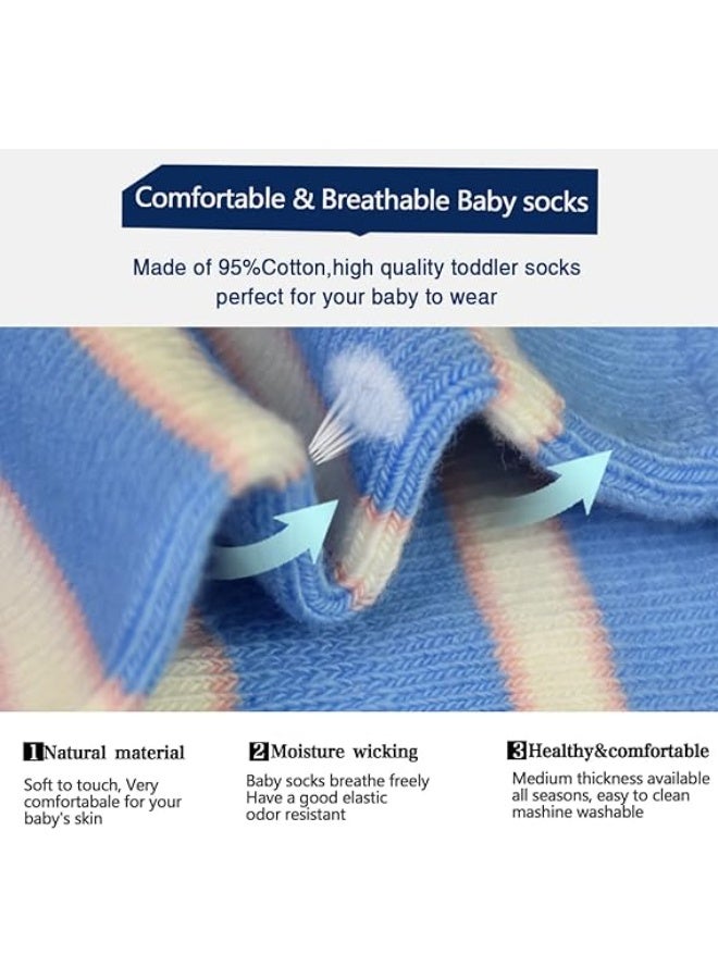 جوارب مضادة للانزلاق للأطفال الصغار مع مقابض، 12 زوجًا من الجوارب المضادة للانزلاق للأولاد والبنات من عمر 0 ​​إلى 7 سنوات - Image 5