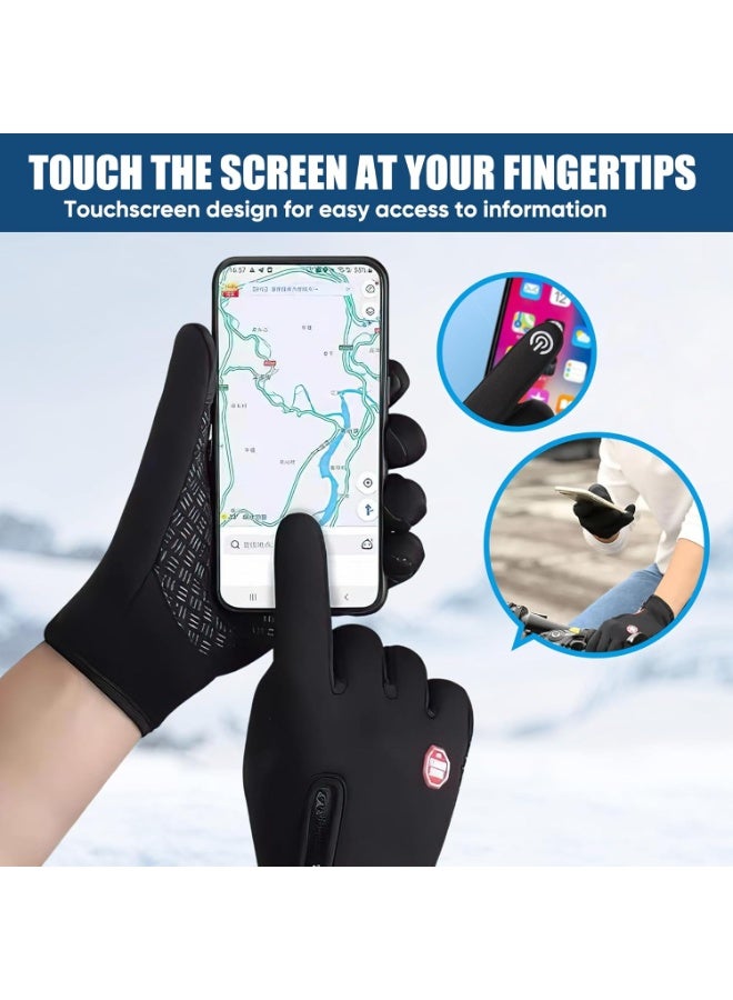 ATRJSZ Anti-Slip Waterproof Thermal Winter Gloves for Men and Women, Windproof Cold Weather Motorcycle Riding Bicycle Cycling Hiking Gloves Touch Screen Anti-Slip Winter Sport Outdoor Gloves - Image 5