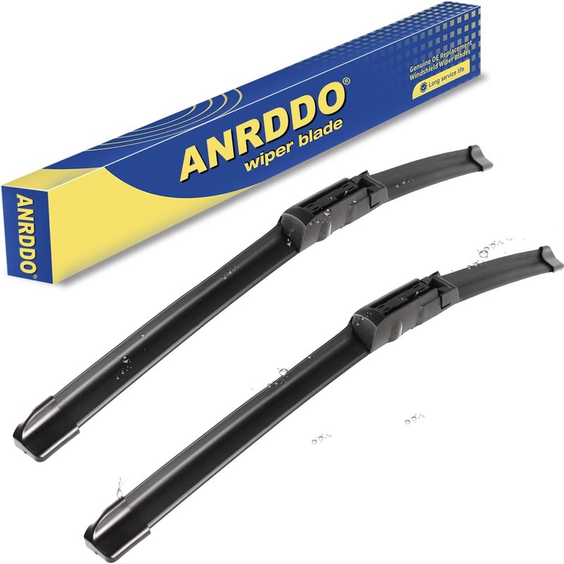 ANRDDO استبدال ممسحات المصنع لسيارة أودي A6 C6 S6 A6 2005-2011 مجموعة شفرات ممسحة الزجاج الأمامي الأصلية - 22"+22" قفل علوي (مجموعة من 2) غير مناسبة لخطاف J - Image 1