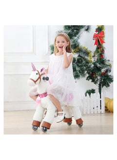 Cool Baby COOLBABY Horse Ride on Toy for Toddlers Ride on Rocking Horse Toy Plush Walking Pony Mechanical Riding Horse Unicorn Small Size for Age 3-6  - Image 4