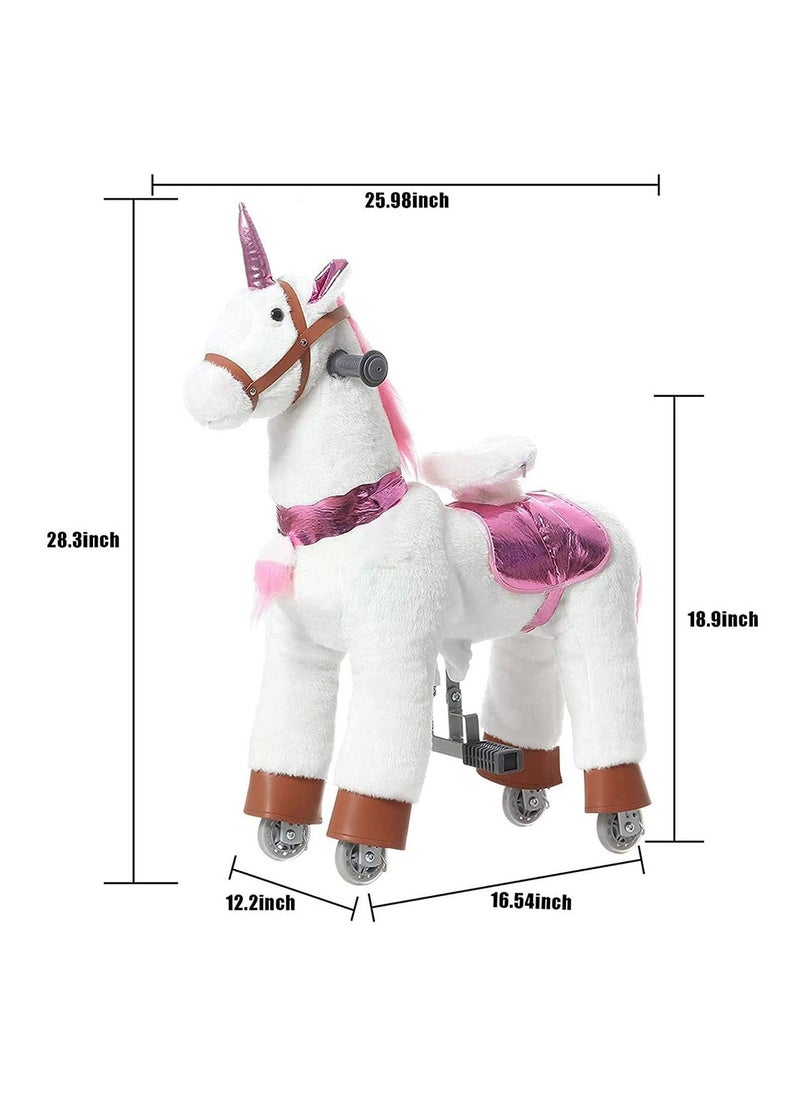 Cool Baby COOLBABY Horse Ride on Toy for Toddlers Ride on Rocking Horse Toy Plush Walking Pony Mechanical Riding Horse Unicorn Small Size for Age 3-6  - Image 5