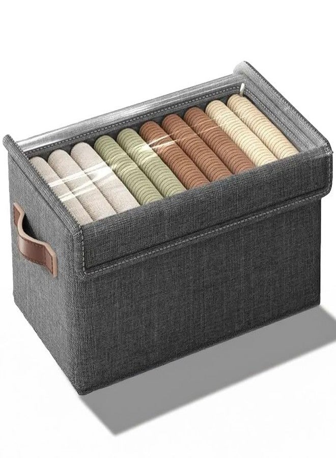 DUANT FOLDABLE CLOTH ORGANIZER 26L Storage Bag with Lid Foldable Canvas Cloth Storage Box 3 Pcs - Image 1