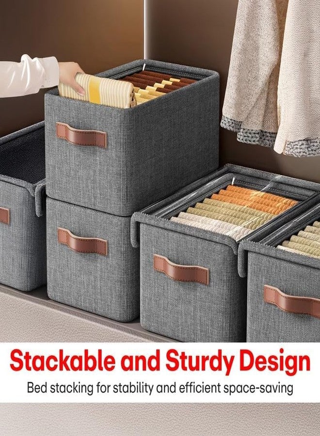 DUANT FOLDABLE CLOTH ORGANIZER 26L Storage Bag with Lid Foldable Canvas Cloth Storage Box 3 Pcs - Image 3