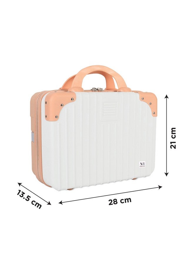 NFI essentials Hard Shell Vanity Cases for Women Travel Portable Carrying Cosmetic Case Suitcase Organizer Makeup Storage Box for Girls Toiletries Bag (Pink & White) - Image 4
