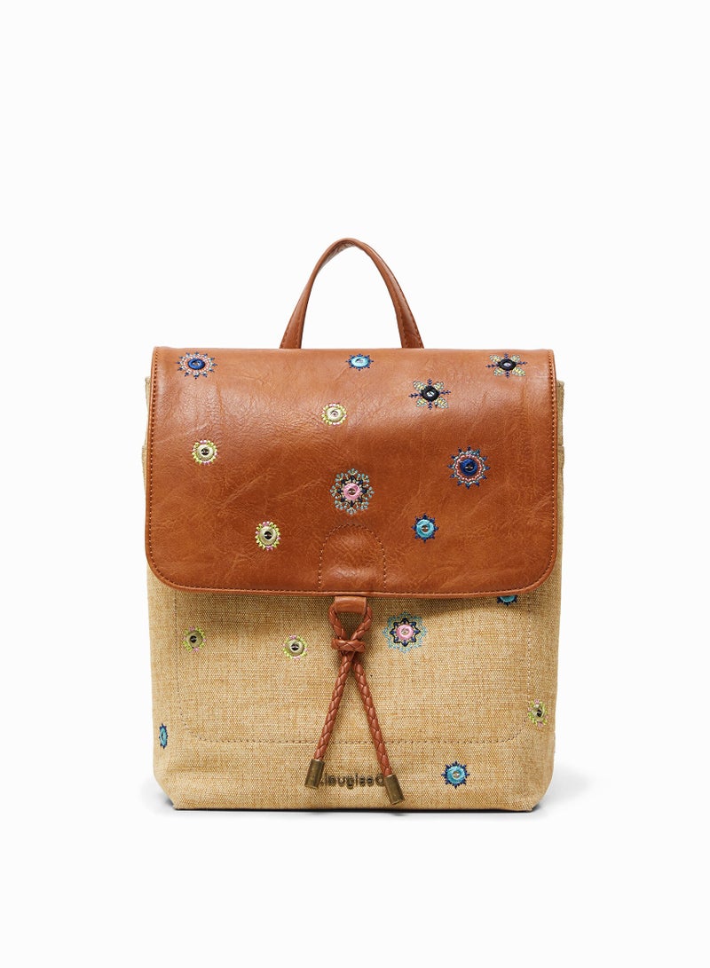 Desigual Mandala Canvas Backpack - Image 1