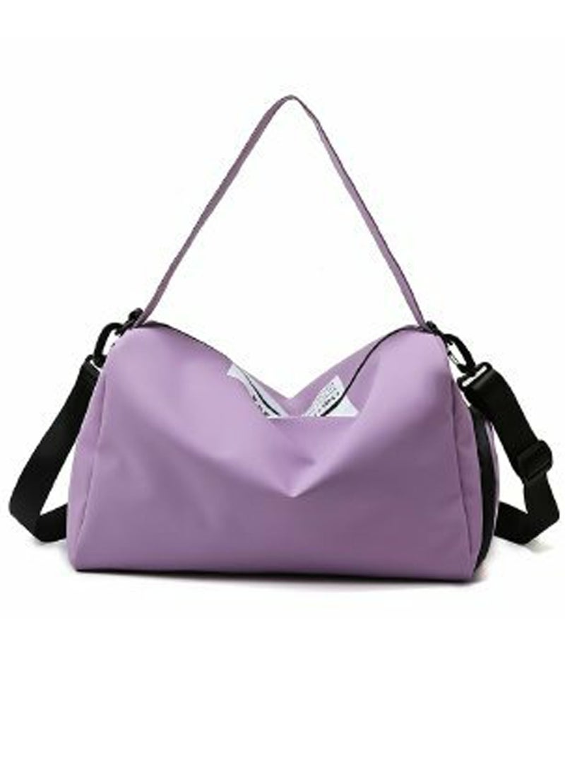 Loquat Basics Large Capacity Nylon Luggage Bag Travel Bag Duffel Bag Purple/Black  - Image 2