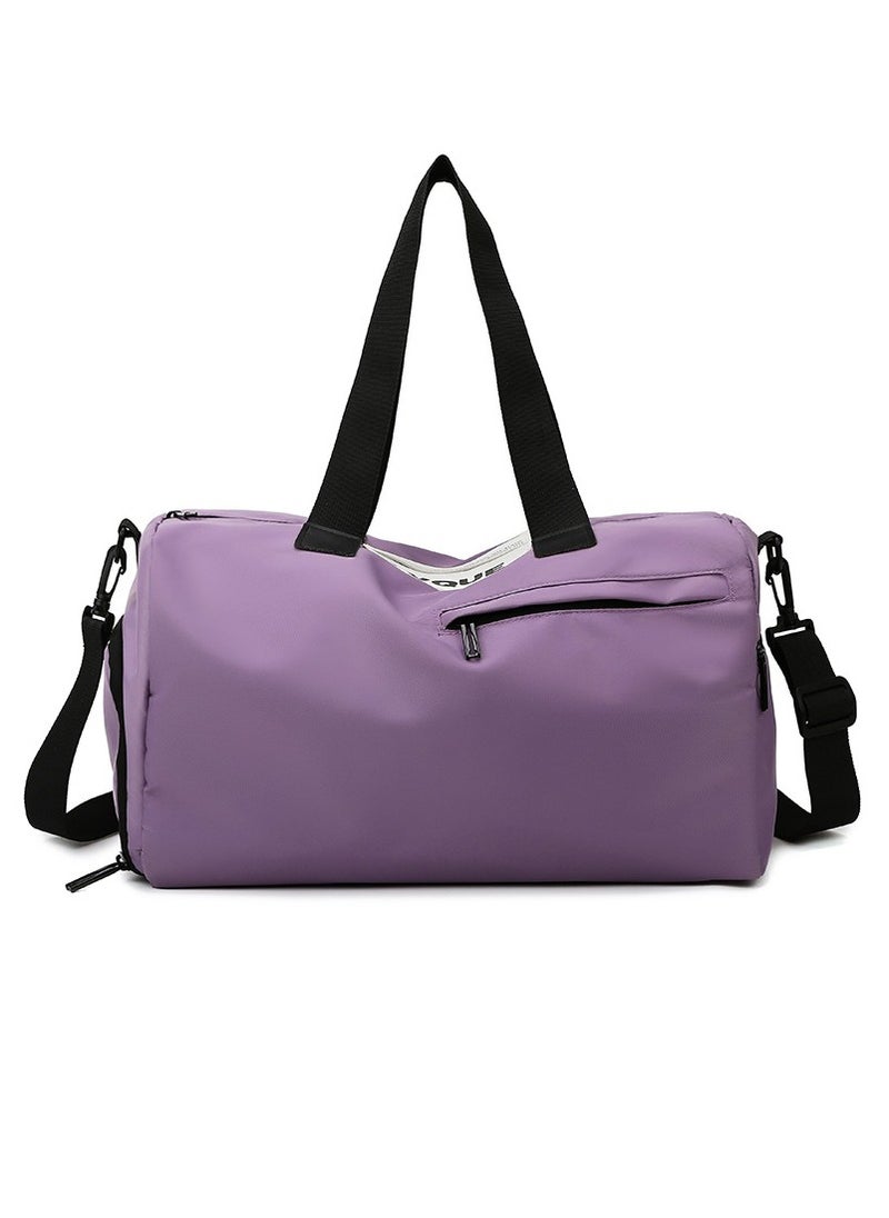 Loquat Basics Large Capacity Nylon Luggage Bag Travel Bag Duffel Bag Purple/Black  - Image 1