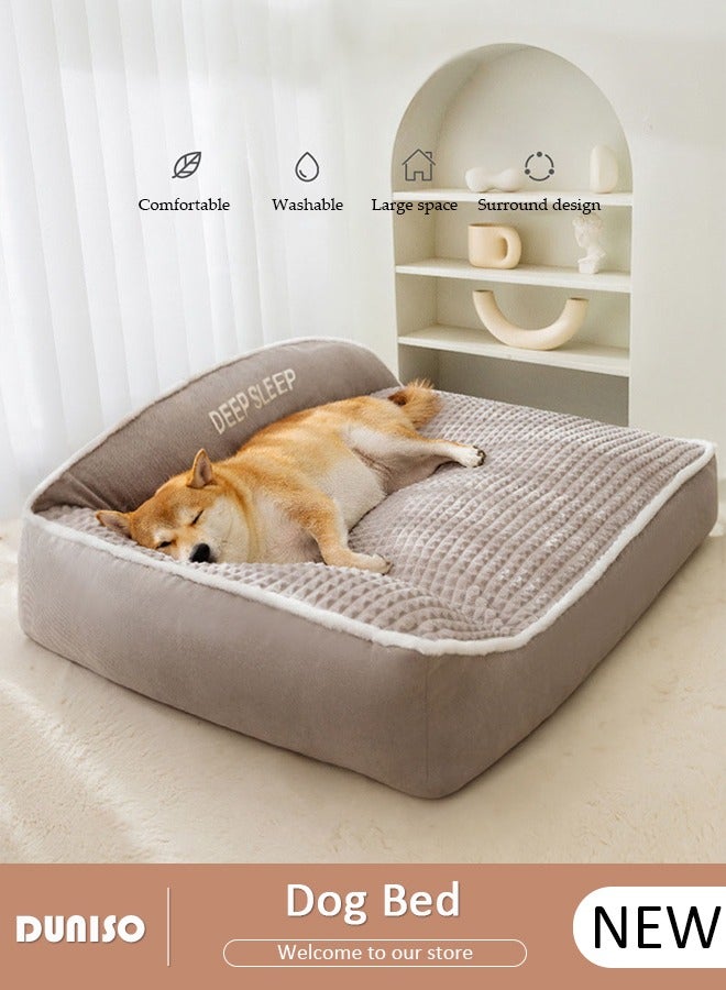 Dog Bed, Non-Slip Pet Sofa Lounger Puppy Couch Removable Machine Washable Cover Cushion Big Cat Kennel Cot, Medium Large Adult Dogs Kitten Sleeping Mattress