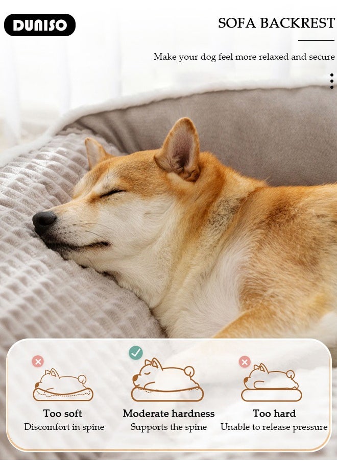 DUNISO - Dog Bed, Non-Slip Pet Sofa Lounger Puppy Couch Removable Machine Washable Cover Cushion Big Cat Kennel Cot, Medium Large Adult Dogs Kitten Sleeping Mattress - Image 1