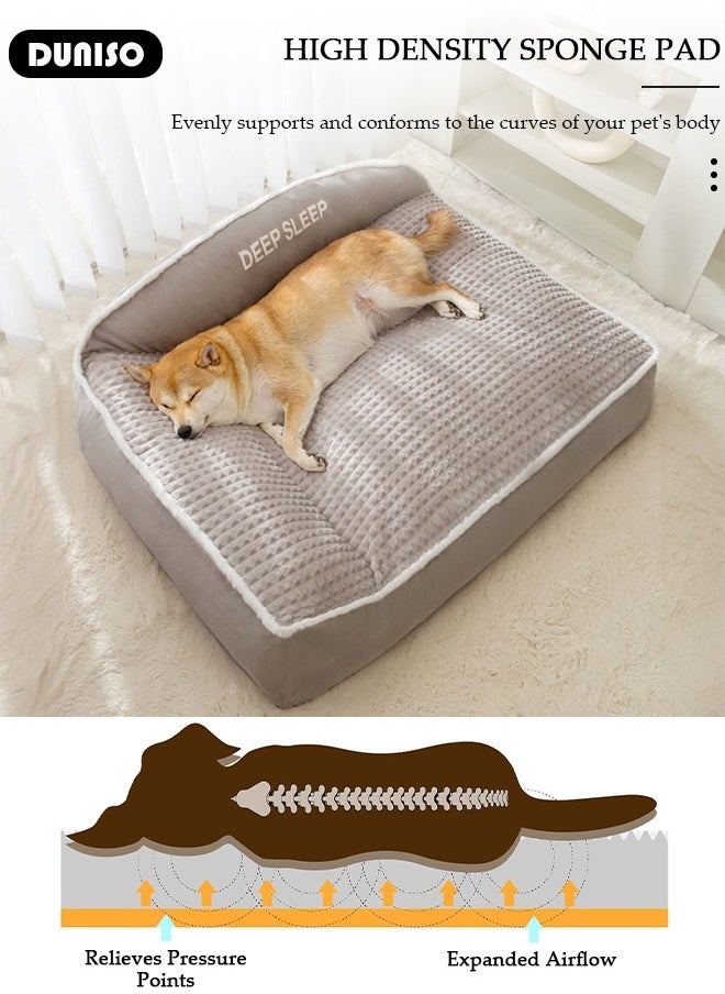 DUNISO - Dog Bed, Non-Slip Pet Sofa Lounger Puppy Couch Removable Machine Washable Cover Cushion Big Cat Kennel Cot, Medium Large Adult Dogs Kitten Sleeping Mattress - Image 1
