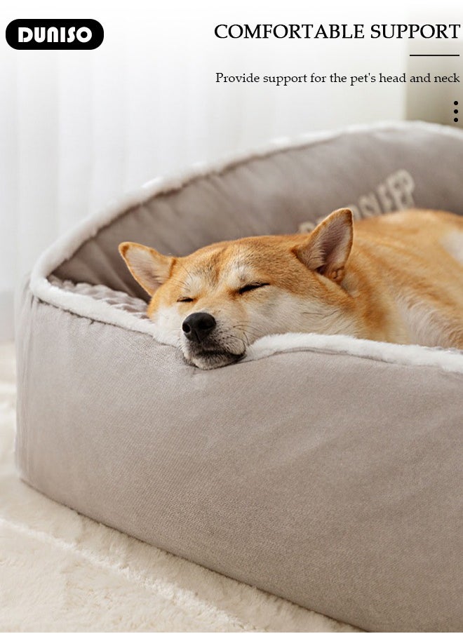 DUNISO - Dog Bed, Non-Slip Pet Sofa Lounger Puppy Couch Removable Machine Washable Cover Cushion Big Cat Kennel Cot, Medium Large Adult Dogs Kitten Sleeping Mattress - Image 1