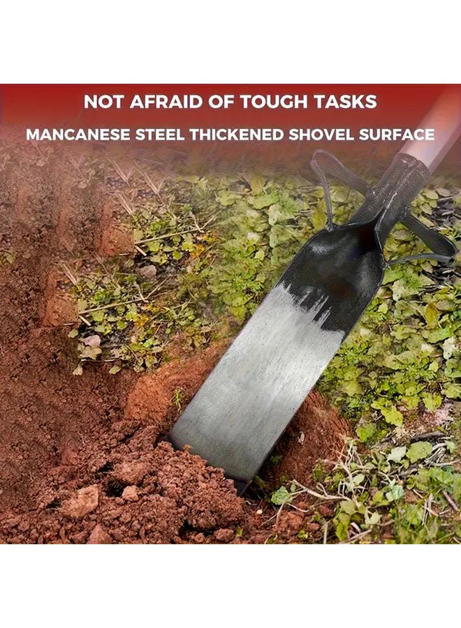 Heavy Duty Manganese Steel Garden Shovel With Tempered Hardened Blade For Digging Soil Loosening Landscaping - Image 3