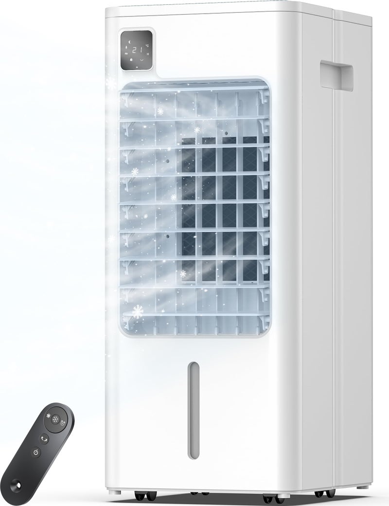 AEROZY Portable Air Conditioner, Evaporative Air Cooler Windowless with Remote, 3 Speeds, 12H Timer, Oscillating Swamp Cooler for Bedroom, Living Room, White - Image 1