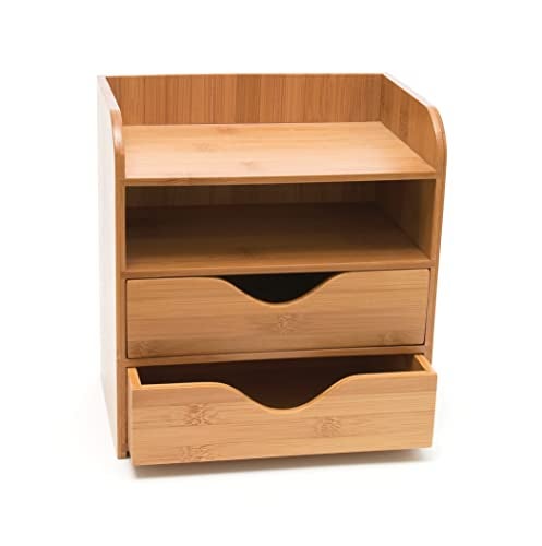 Lipper International 1804 Bamboo Wood 4-Tier Desk and Office Supply Organizer, 7 5/8" x 5 1/8" x 8 1/4" - Image 1