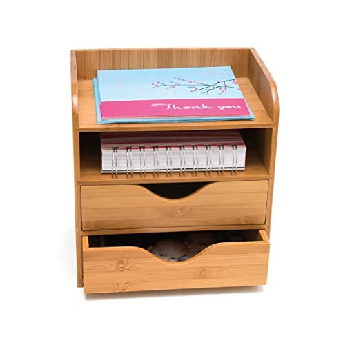 Lipper International 1804 Bamboo Wood 4-Tier Desk and Office Supply Organizer, 7 5/8" x 5 1/8" x 8 1/4" - Image 3
