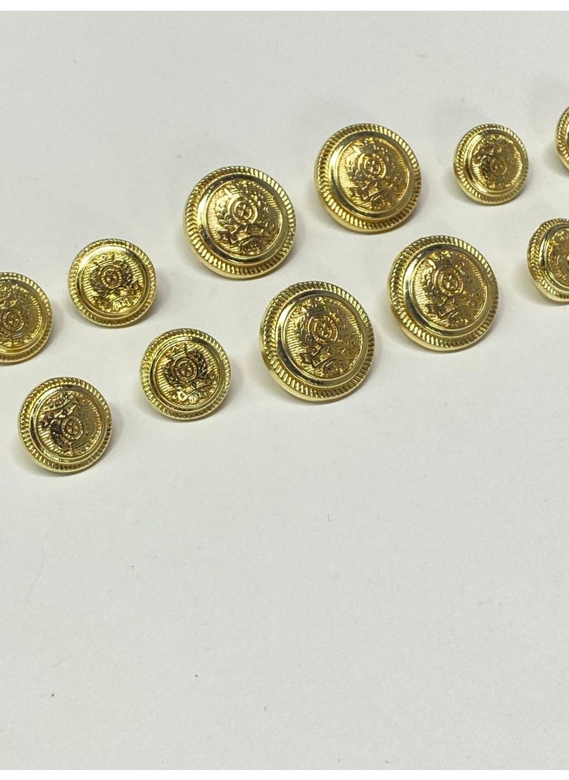 Karan Tuhafiye - Karan Haberdashery Blazer Jacket Button Gold 4+8 Li T - Image 1