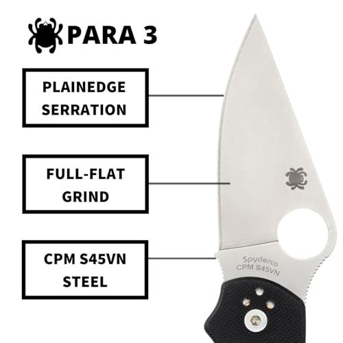 Spyderco سكين جيب قابل للطي من سبايدركو بارا 3 بتوقيع مع شفرة من الفولاذ المقاوم للصدأ بطول 2.95" ومقبض G-10 - للاستخدام اليومي - حافة عادية - C223GP - Image 3