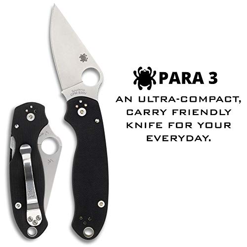 Spyderco سكين جيب قابل للطي من سبايدركو بارا 3 بتوقيع مع شفرة من الفولاذ المقاوم للصدأ بطول 2.95" ومقبض G-10 - للاستخدام اليومي - حافة عادية - C223GP - Image 2