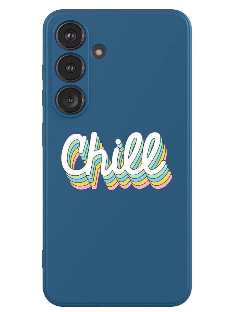 Theodor Protective Slim Fit Case Liquid Silicone Cover with Full Body Protection Anti-Scratch Shockproof Case For Samsung Galaxy S24 (Blue) - Chill - Image 1