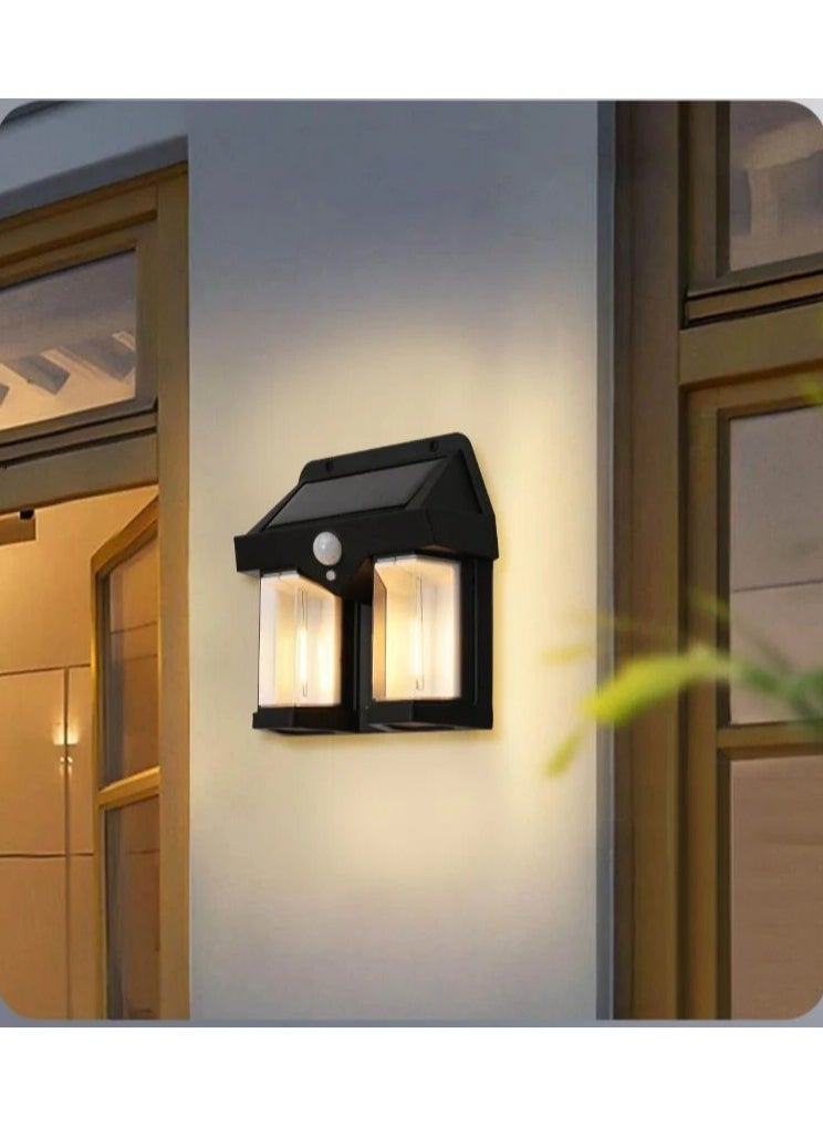 PRIMO PLUS Solar Powered Outdoor LED Wall Light with Motion Sensor, Waterproof Safe LED Wall Light, Outdoor Solar Powered Wall Light, Solar Flood Light, Black  - Image 3