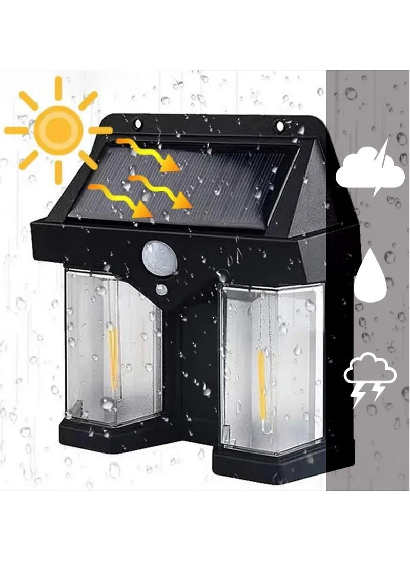 PRIMO PLUS Solar Powered Outdoor LED Wall Light with Motion Sensor, Waterproof Safe LED Wall Light, Outdoor Solar Powered Wall Light, Solar Flood Light, Black  - Image 4