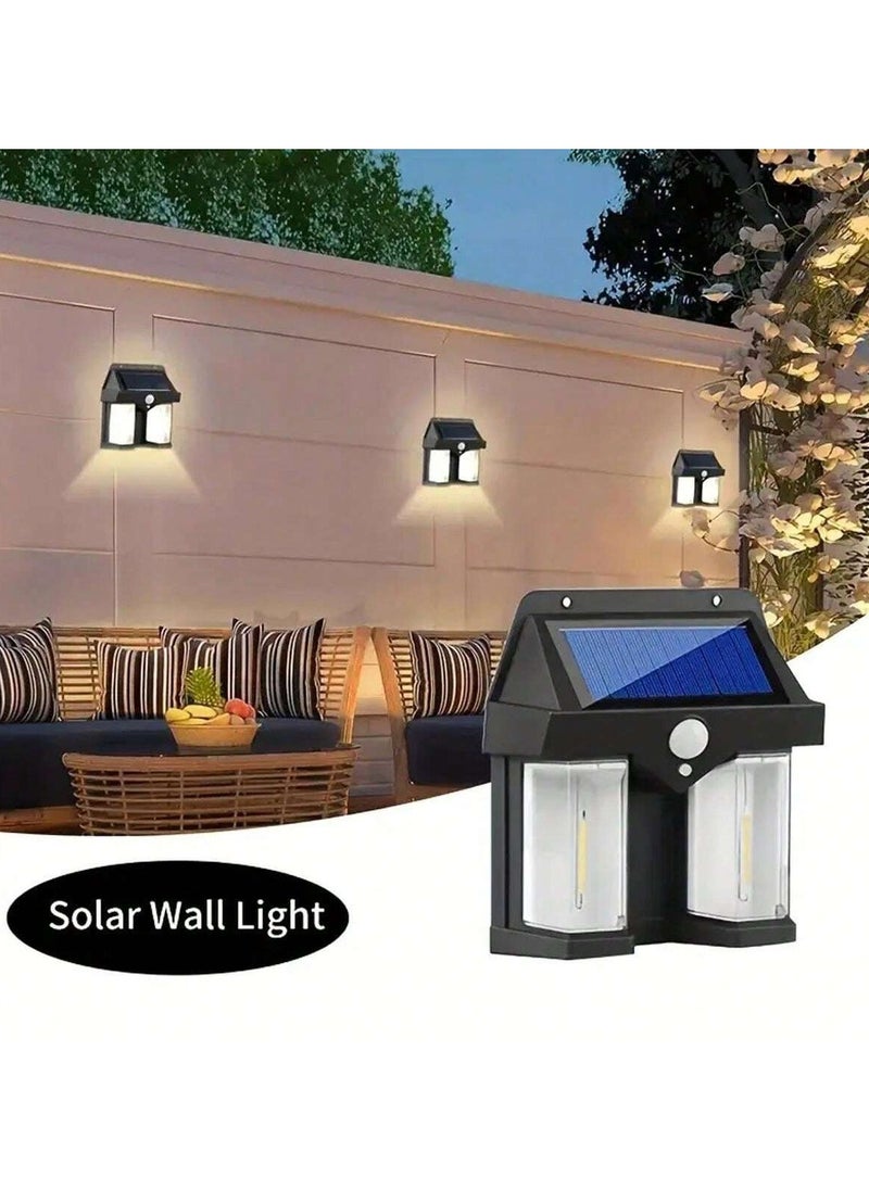 PRIMO PLUS Solar Powered Outdoor LED Wall Light with Motion Sensor, Waterproof Safe LED Wall Light, Outdoor Solar Powered Wall Light, Solar Flood Light, Black  - Image 2