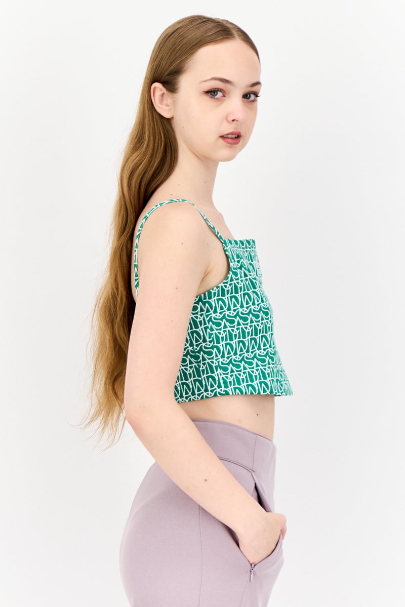 Adidas Women Sportswear Fit Sleeveless Outdoor Tank Top, Green  - Image 3