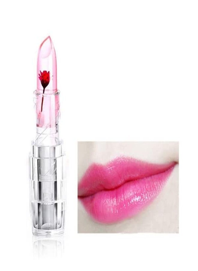 VBA Jelly Flower Color Changing Matte Lipstick Temperature Change Moisturizer Flower Magic Color Change Lip Gloss (Red Flower) - Image 1