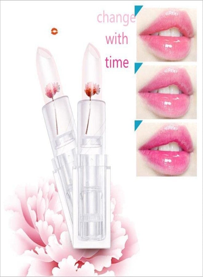 VBA Jelly Flower Color Changing Matte Lipstick Temperature Change Moisturizer Flower Magic Color Change Lip Gloss (Red Flower) - Image 5