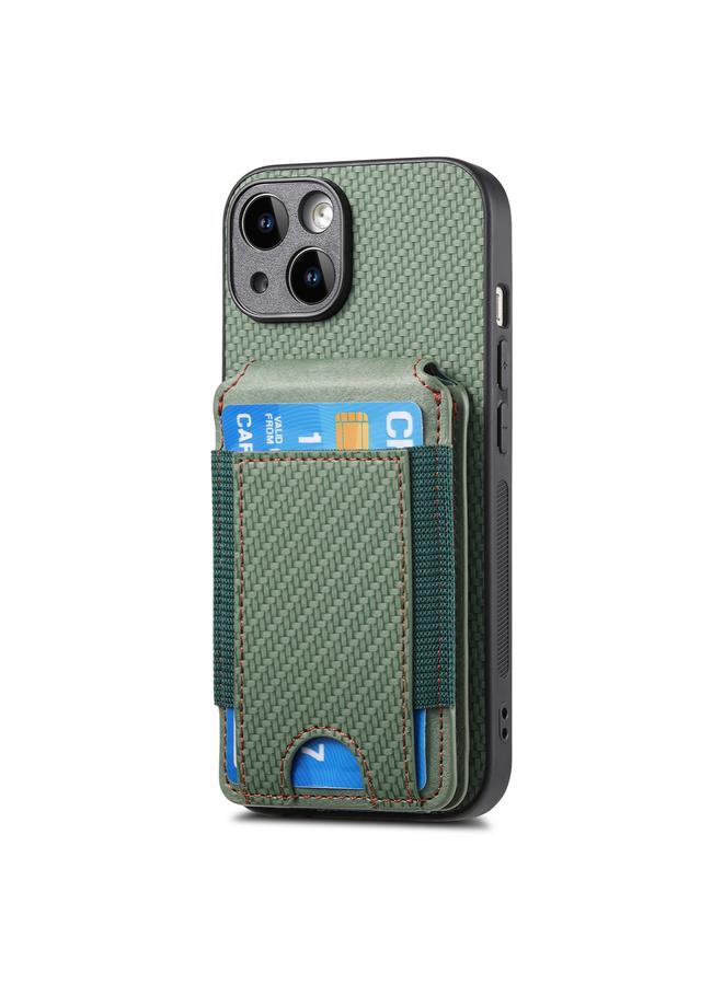 Zaboon Case For iPhone 12 Pro Carbon Fiber Vertical Flip Wallet Stand Phone Case - Image 2