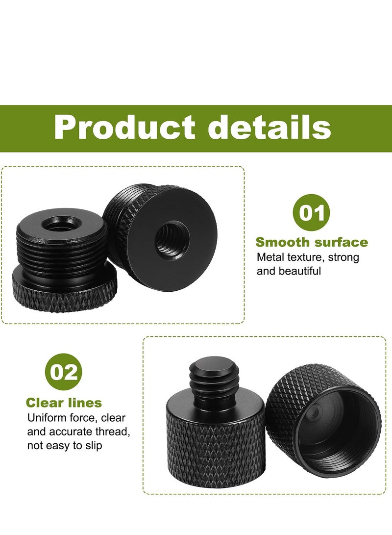 Microphone Stand Adapter Set - 8 Pcs Black, 5/8" Female to 3/8" Male and 3/8" Female to 5/8" Male Threaded Adapters for Microphone Stands, Tripods, and Camera Mounts. - Image 4