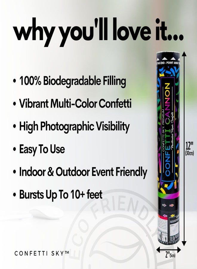 Confetti Sky [6 Pack] 12 Inch Confetti Cannons | Multicolor Confetti Poppers for Wedding Celebration, Birthday Party, Pranks, Graduation, Christmas Eve and New Year Celebration - Image 3