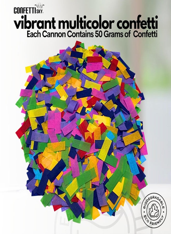 Confetti Sky [6 Pack] 12 Inch Confetti Cannons | Multicolor Confetti Poppers for Wedding Celebration, Birthday Party, Pranks, Graduation, Christmas Eve and New Year Celebration - Image 4