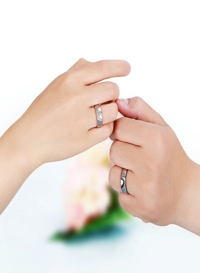 ANAZOZ Hers & Women's for Real Love Heart Promise Ring Stainless Steel Wedding Engagement Bands 6MM US Size 6.5 - Image 3