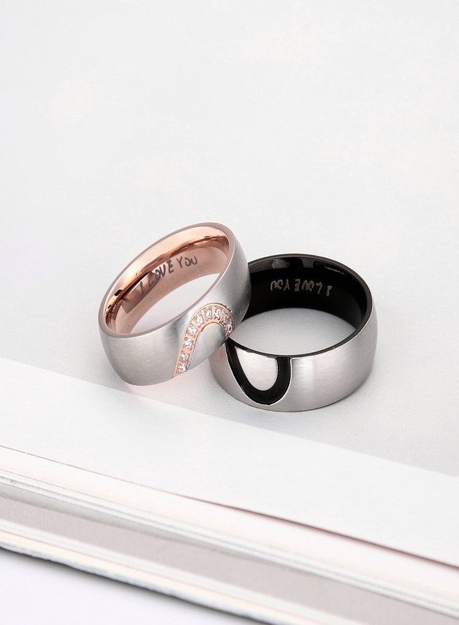 ANAZOZ Hers & Women's for Real Love Heart Promise Ring Stainless Steel Wedding Engagement Bands 6MM US Size 6.5 - Image 4