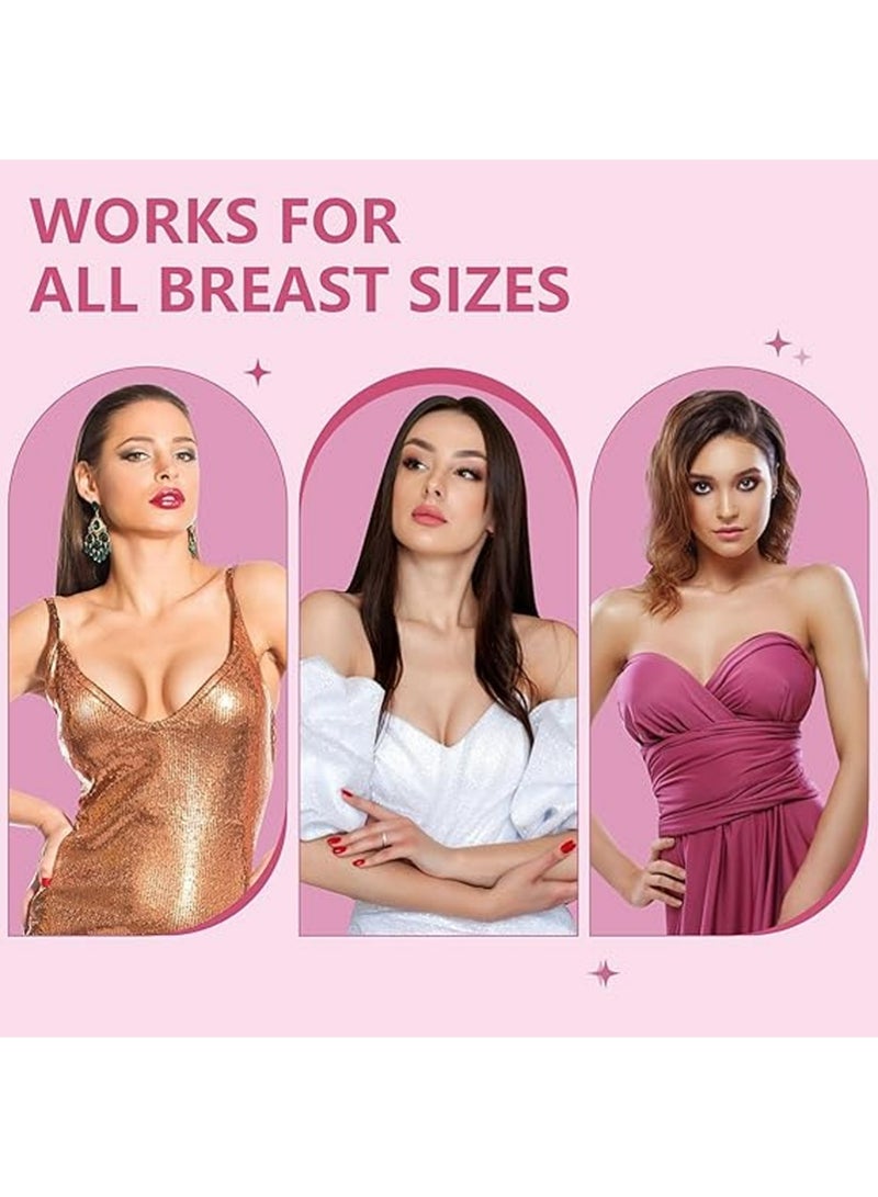 يوجي 2PCS شريط الثدي ، 5 م شريط الثدي لفرة طويلة ، 36 قطعة شريط مزدوج الجانب للملابس والجسم مع 2 قطعة قابلة لإعادة الاستخدام غطاء الحلمة ، مقص وشريط قياس لاصق شريط رفع بدون حزام لكأس A-G بيج - Image 5
