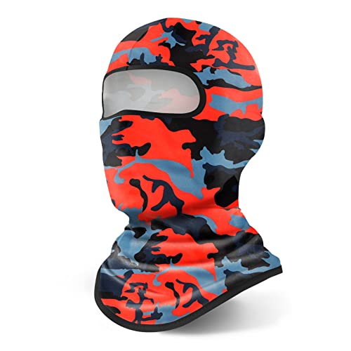 YESLIFE Red Camouflage UPF 50+ Balaclava Ski Mask, Motorcycle UV Protector, Motorcycle Helmets Face Mask for Men and Women - Image 1
