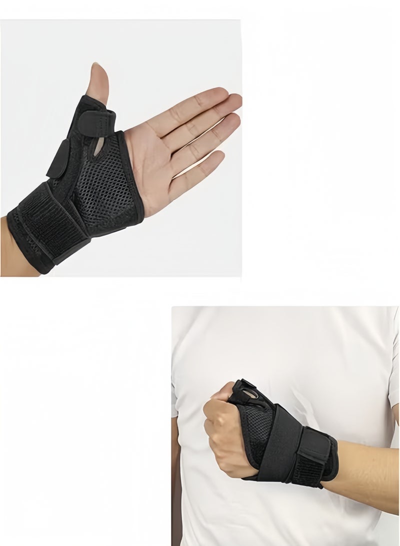 Thumb Arthritis Brace Wrist Strap, Breathable Thumb Splint for Right/Left Hand, Pain Relief Support for Arthritis, Tendonitis, Sprains & Strains, Black - Image 5